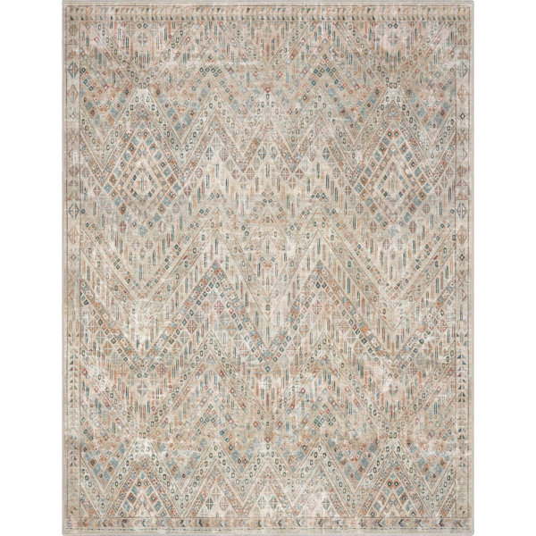 Well Woven Asha Anya Vintage Tribal Chevron Ivory FlatWeave Rug Wayfair